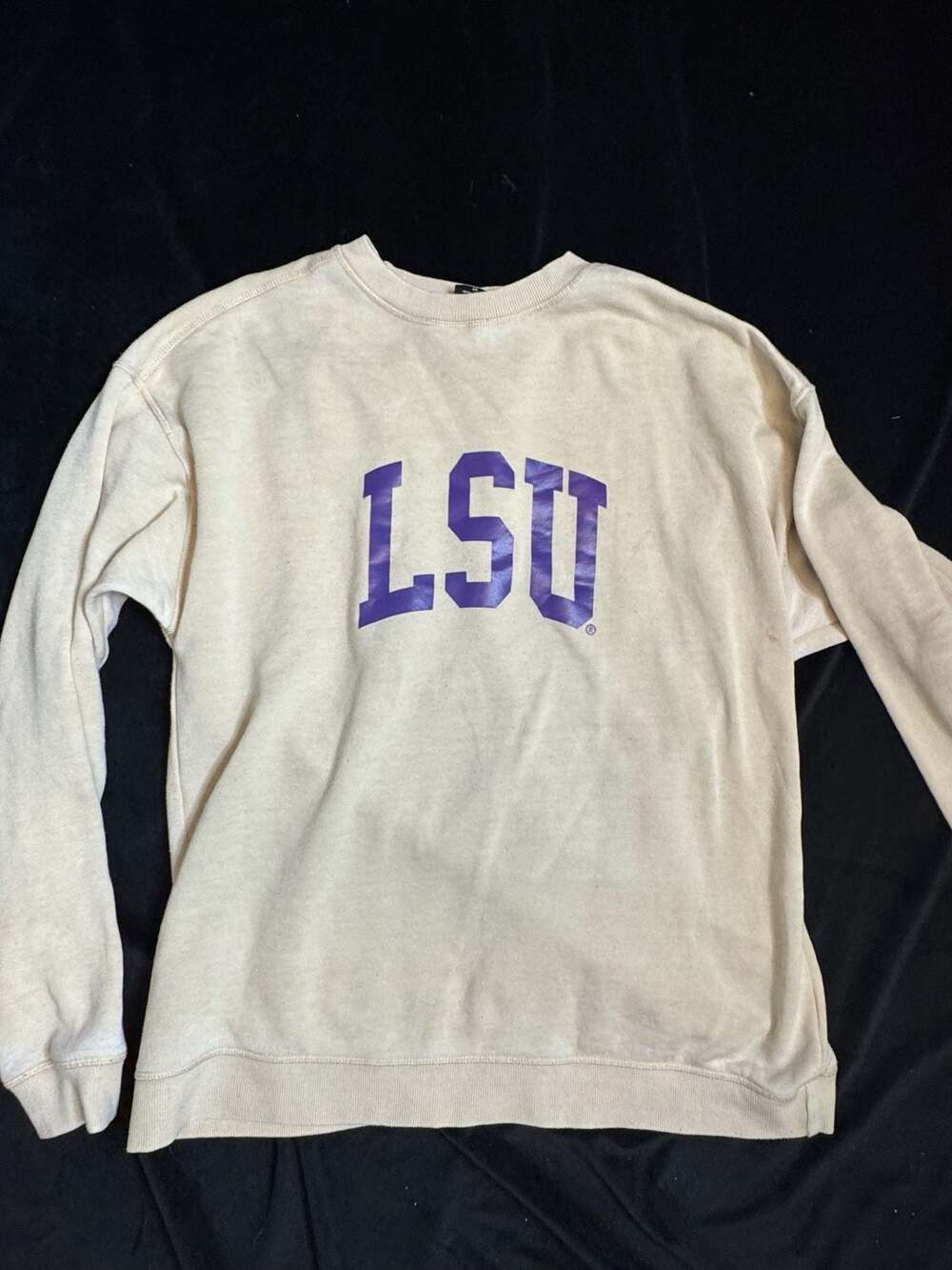 Chicka-d LSU Tigers Vintage Wash Crewneck Sweatshirt
